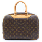 Louis Vuitton Monogram Deauville Handbag Brown Leather — view 2
