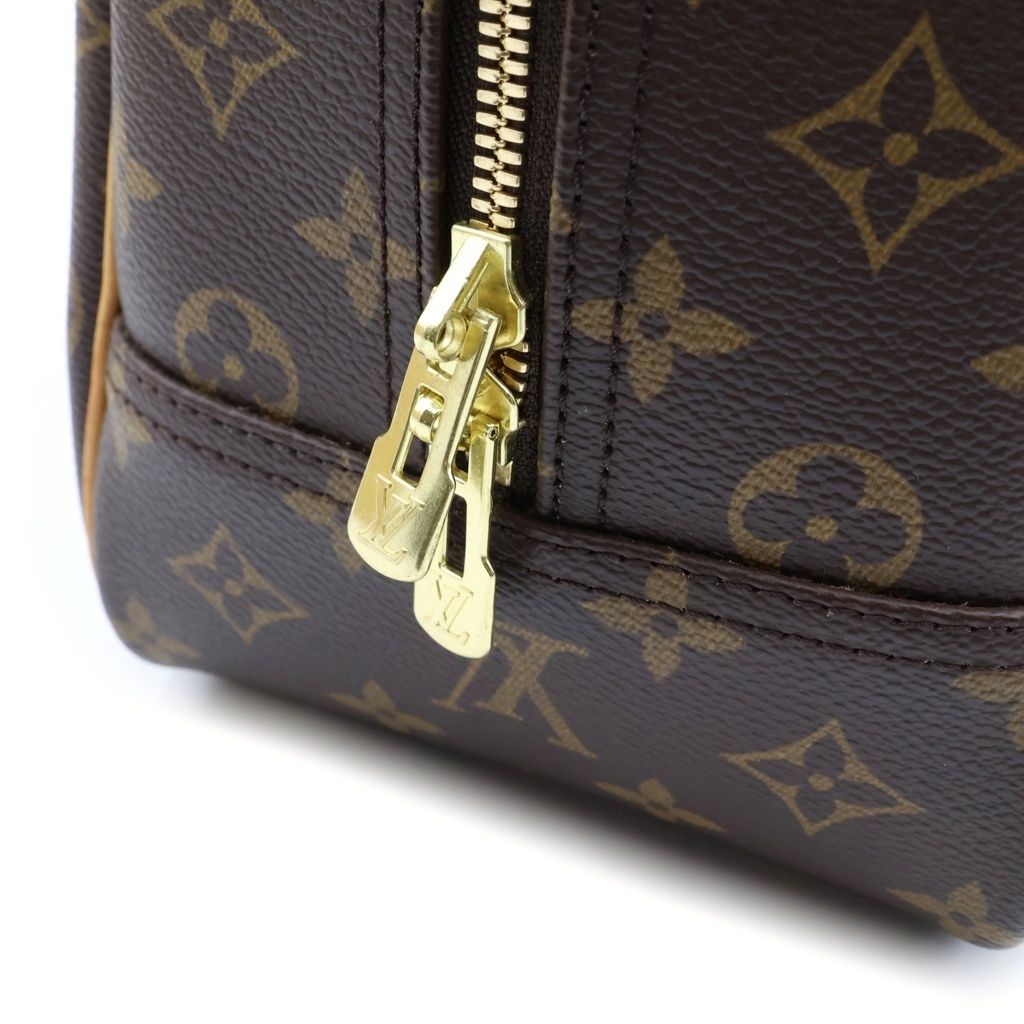 Louis Vuitton Monogram Deauville Handbag Brown Leather — view 8