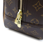 Louis Vuitton Monogram Deauville Handbag Brown Leather — view 8