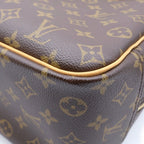 Louis Vuitton Monogram Deauville Handbag Brown Leather — view 5