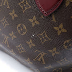 Louis Vuitton Monogram Flower Zipped Tote Bag MM Brown Leather — view 7