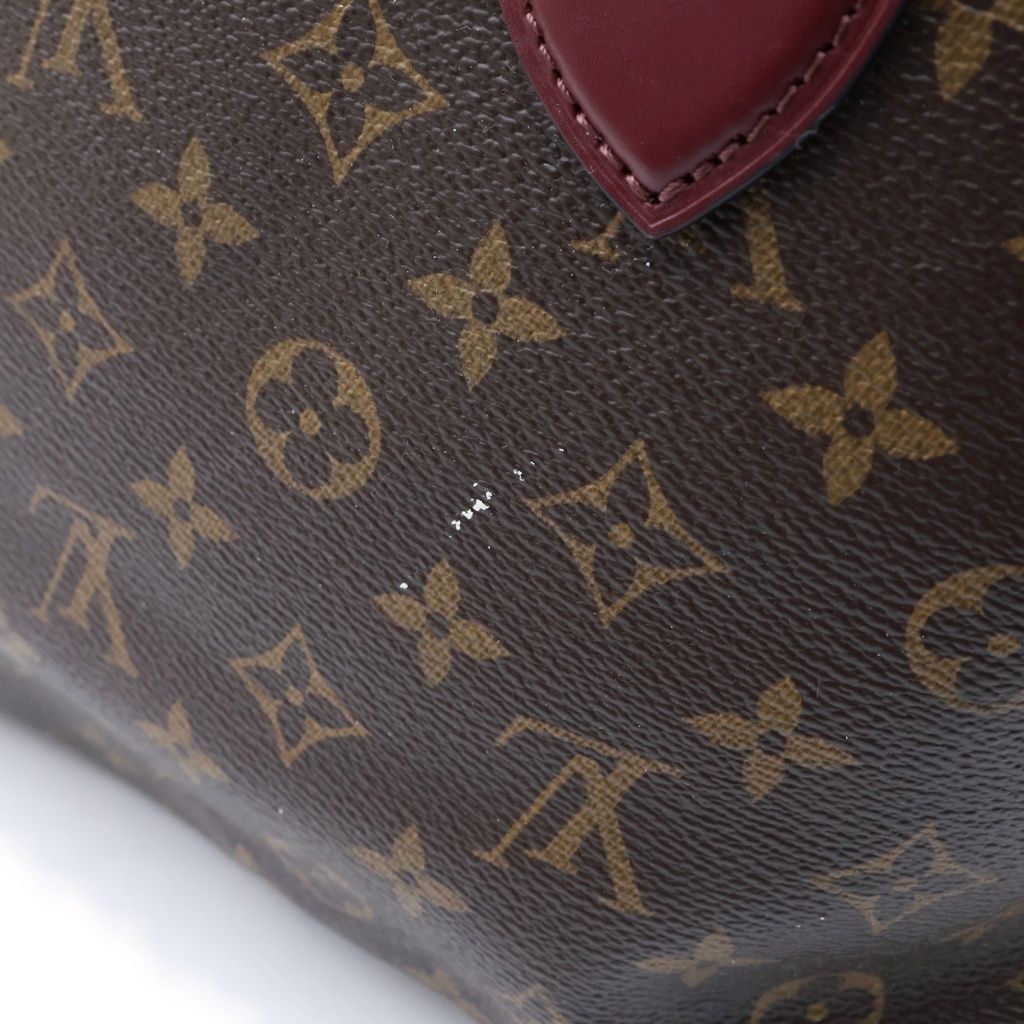 Louis Vuitton Monogram Flower Zipped Tote Bag MM Brown Leather — view 7