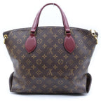 Louis Vuitton Monogram Flower Zipped Tote Bag MM Brown Leather — view 2