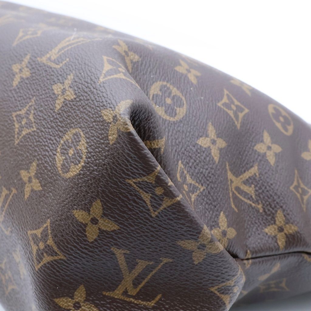 Louis Vuitton Monogram Flower Zipped Tote Bag MM Brown Leather — view 5