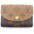 Louis Vuitton Monogram Reverse Porte Monnaie Rosalie Compact Zip Wallet Brown