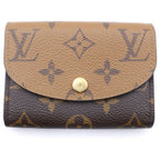 Louis Vuitton Monogram Reverse Porte Monnaie Rosalie Compact Zip Wallet Brown