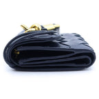 Bottega Veneta Intrecciato Andiamo Trifold Wallet Compact Zip Navy Leather — view 3