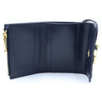Bottega Veneta Intrecciato Andiamo Trifold Wallet Compact Zip Navy Leather — view 4