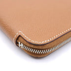 Hermes Azap Long Silk'in Wallet Round Zip Gold Epsom Leather Silver — view 5