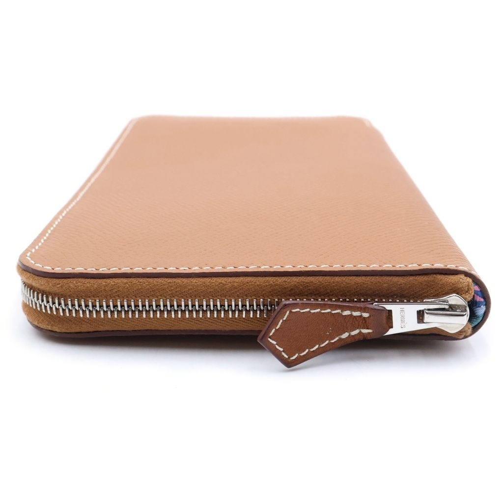 Hermes Azap Long Silk'in Wallet Round Zip Gold Epsom Leather Silver — view 3