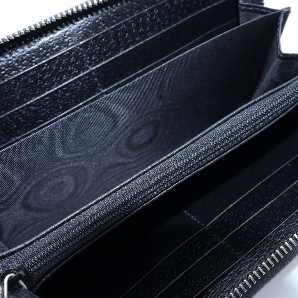 Gucci Logo Retrospective Zip Around Wallet Black Leather — view 4