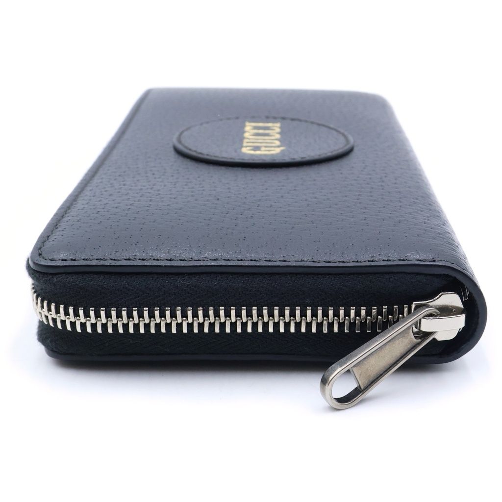 Gucci Logo Retrospective Zip Around Wallet Black Leather — view 3