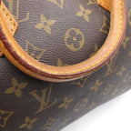 Louis Vuitton Monogram Speedy 35 Boston Bag Brown Leather Gold — view 8