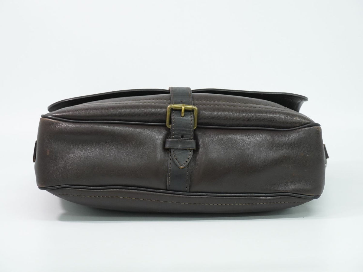 Louis Vuitton LV Omaha Utah Leather Shoulder Bag Cafe Dark Brown — view 3