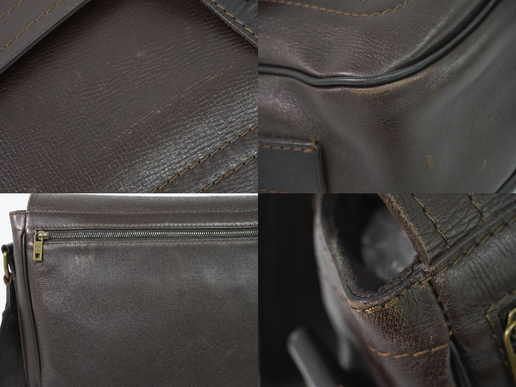Louis Vuitton LV Omaha Utah Leather Shoulder Bag Cafe Dark Brown — view 7