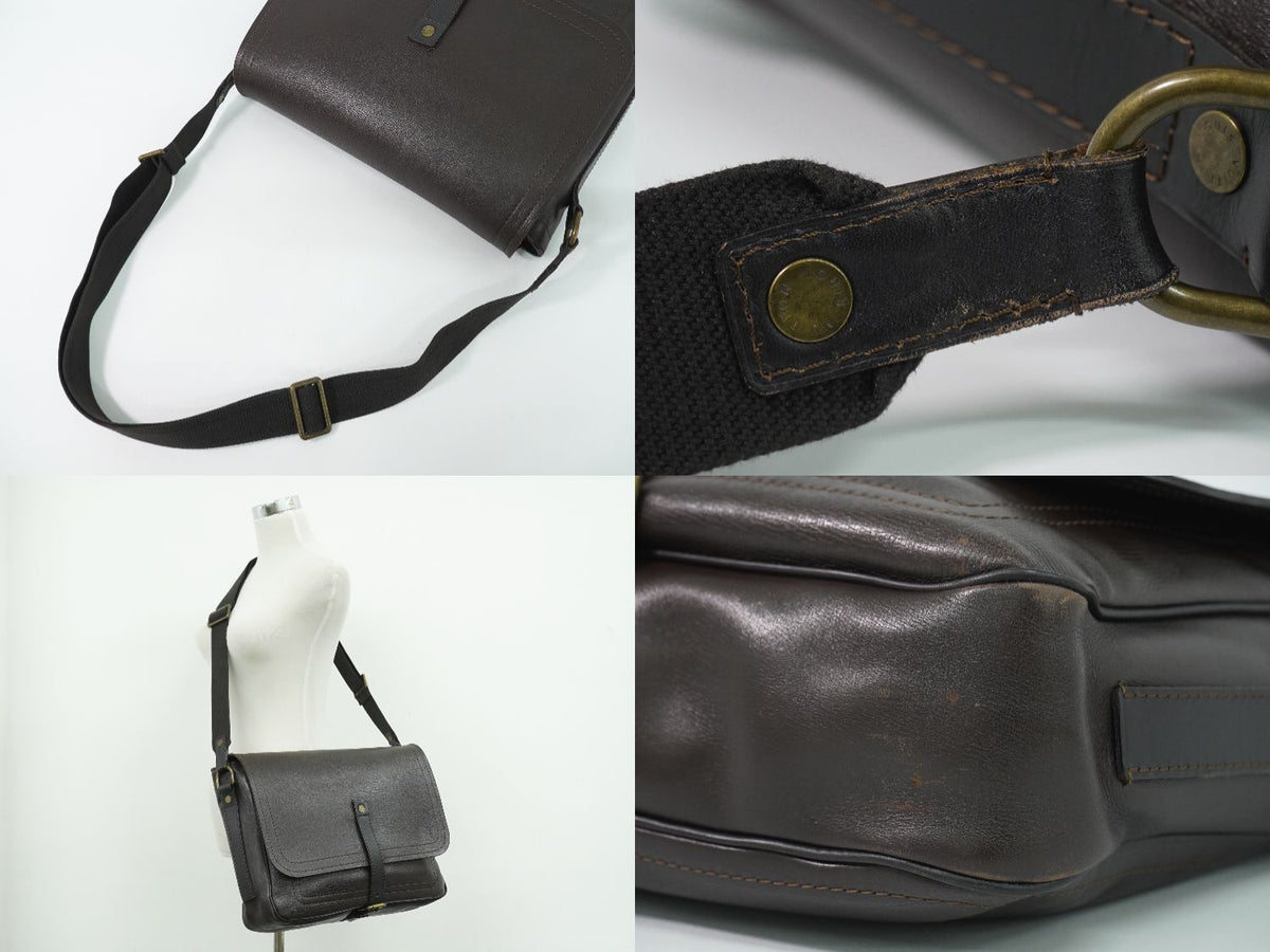 Louis Vuitton LV Omaha Utah Leather Shoulder Bag Cafe Dark Brown — view 6