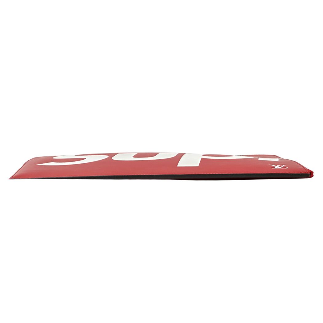 Louis Vuitton Epi Clutch Pochette Jour GM Rouge Red Supreme Handle Logo — view 3