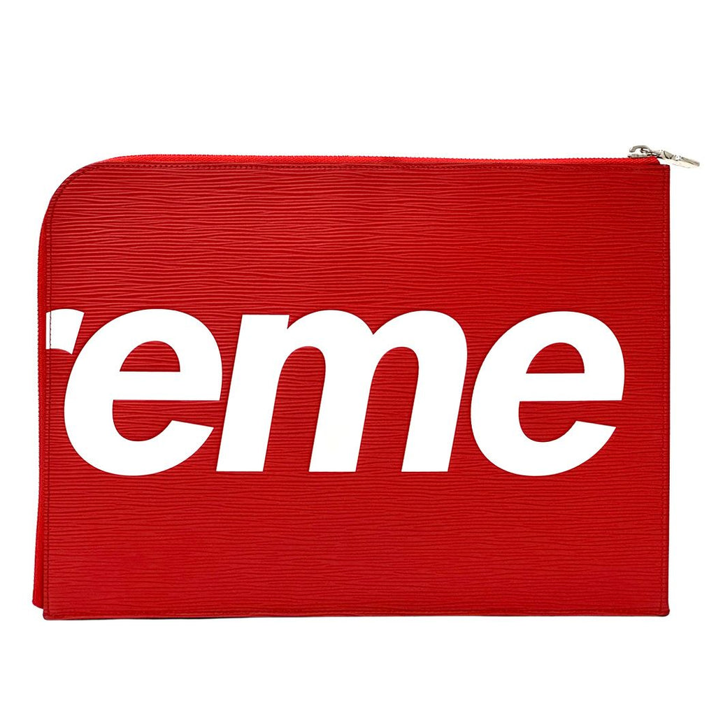 Louis Vuitton Epi Clutch Pochette Jour GM Rouge Red Supreme Handle Logo — view 2