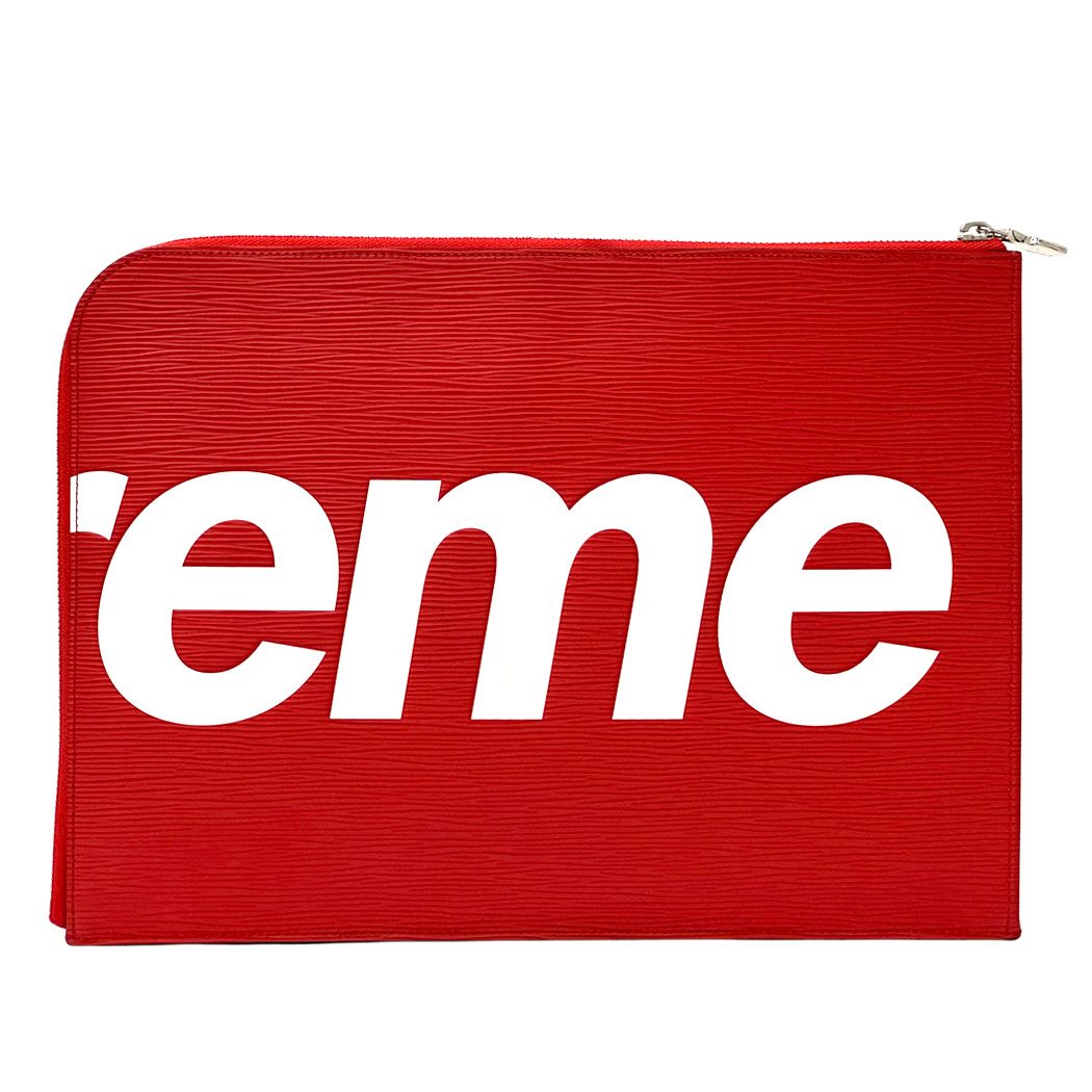 Louis Vuitton Epi Clutch Pochette Jour GM Rouge Red Supreme Handle Logo — view 2