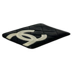 Chanel Card Case Cambon Line Leather Black White Pink CC Logo Simple Monotone — view 4
