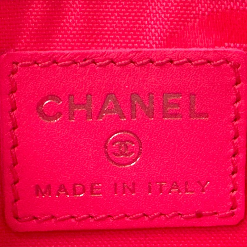 Chanel Card Case Cambon Line Leather Black White Pink CC Logo Simple Monotone — view 6