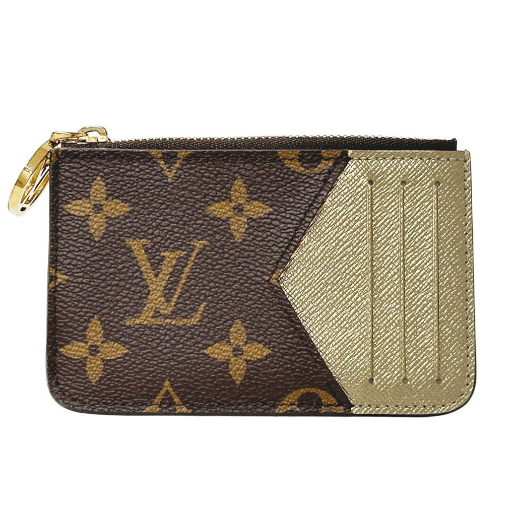 Louis Vuitton Card Case Monogram Romy Brown Gold Compact Fixed Era Holder