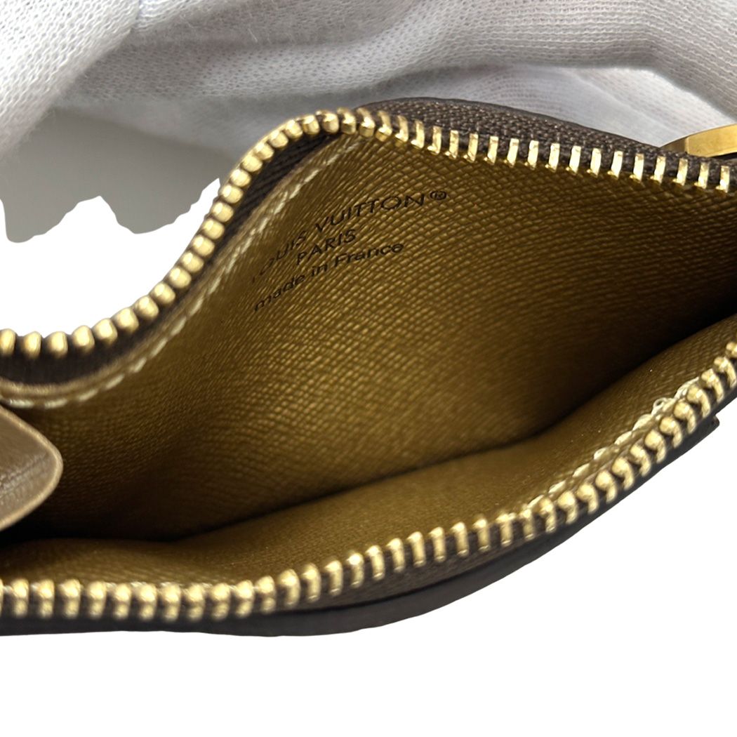 Louis Vuitton Card Case Monogram Romy Brown Gold Compact Fixed Era Holder — view 5