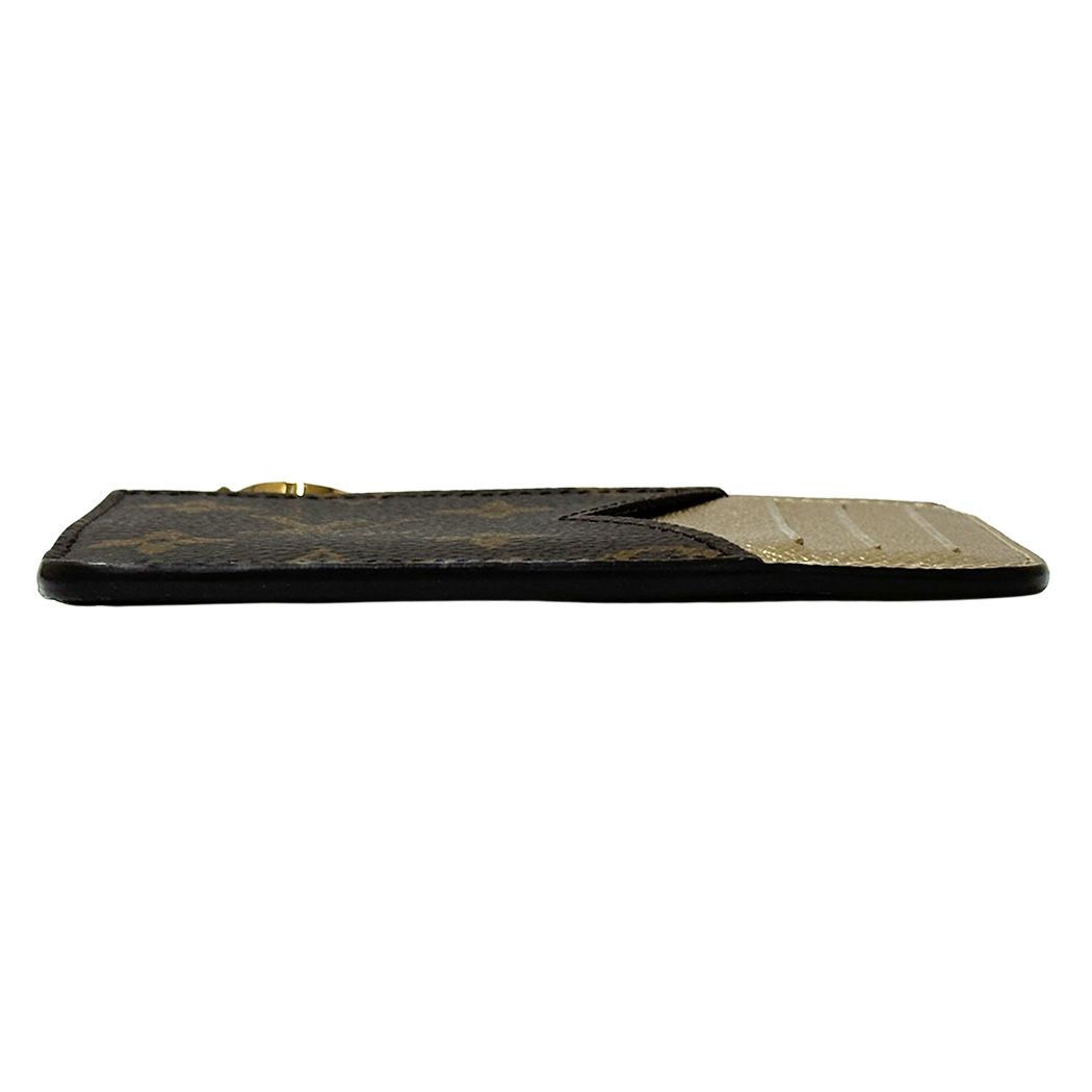 Louis Vuitton Card Case Monogram Romy Brown Gold Compact Fixed Era Holder — view 3