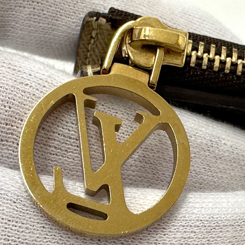 Louis Vuitton Card Case Monogram Romy Brown Gold Compact Fixed Era Holder — view 7