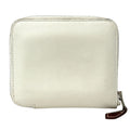 Hermes Card Case Azap Silk'in Compact Evercolor White Orange Silver Simple Small