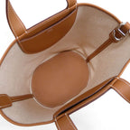 Hermes in the Loop 23 Ecru Gold Toile H Swift Handbag — view 5