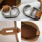 Hermes in the Loop 23 Ecru Gold Toile H Swift Handbag — view 7