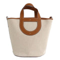 Hermes in the Loop 23 Ecru Gold Toile H Swift Handbag
