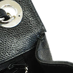 Chanel Shoulder Bag Maxi Quilted Caviar Leather Black Silver — view 6