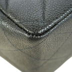 Chanel Shoulder Bag Maxi Quilted Caviar Leather Black Silver — view 7