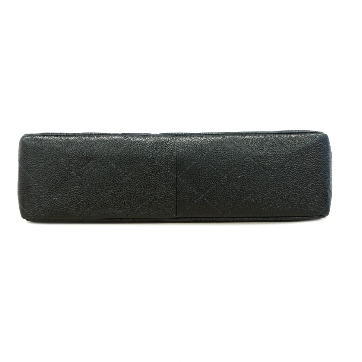 Chanel Shoulder Bag Maxi Quilted Caviar Leather Black Silver — view 3