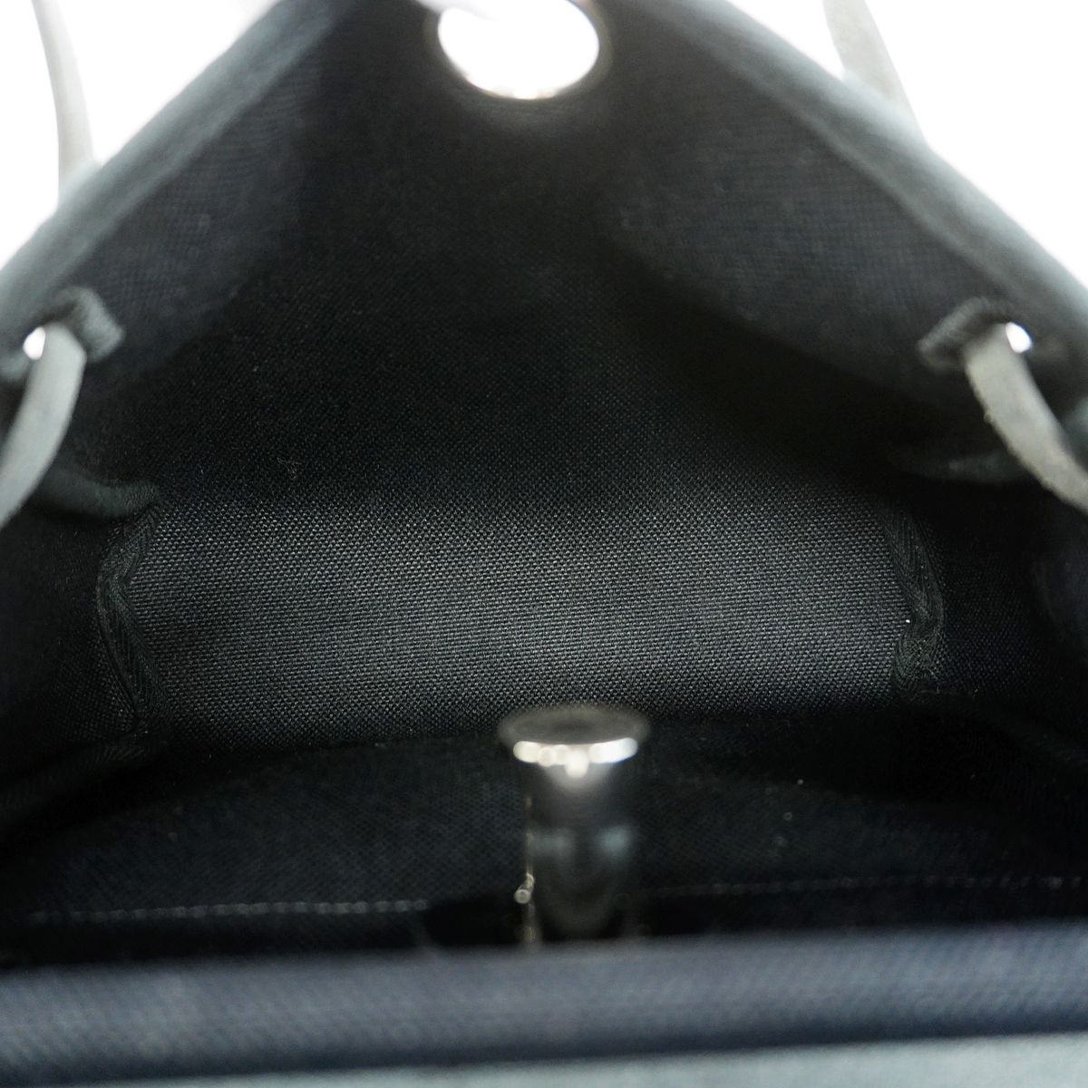 Hermes Shoulder Bag Herbag Zip Mini Toile Military Black Silver — view 4