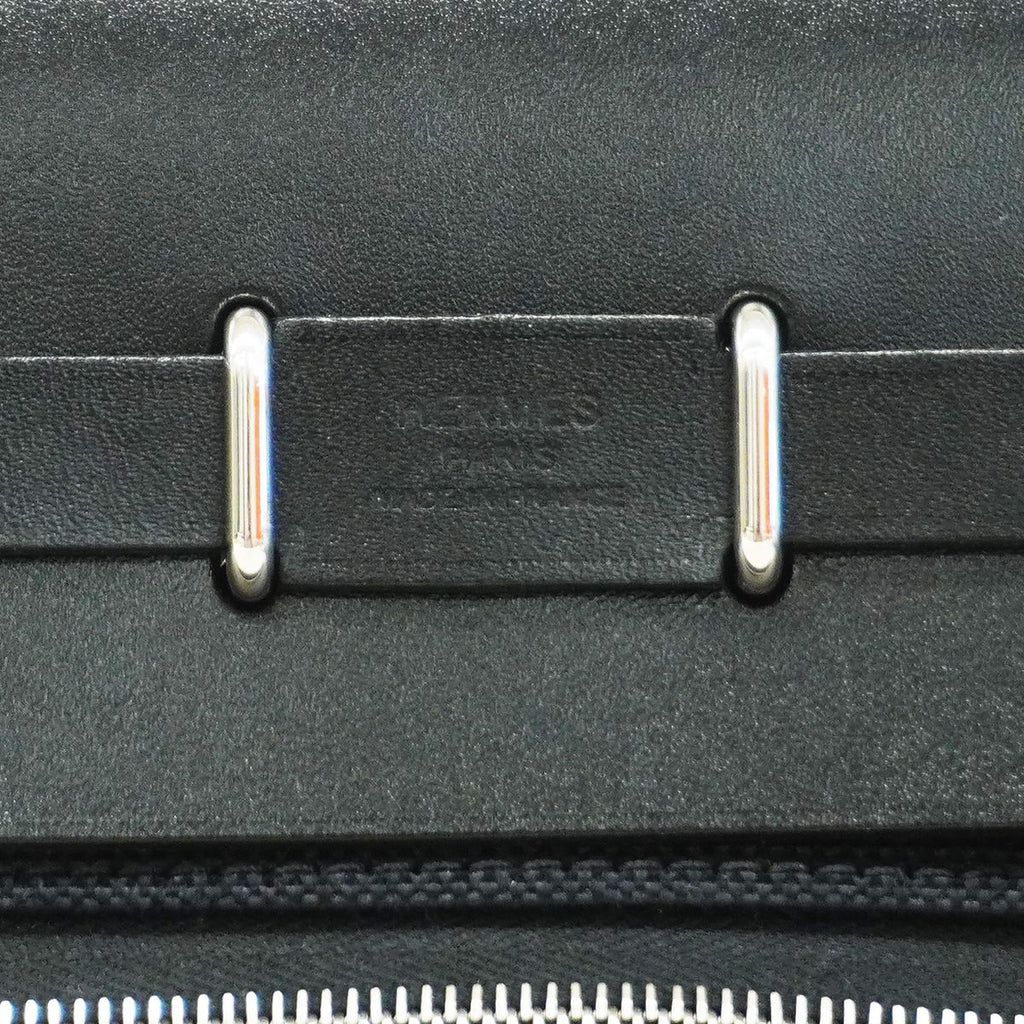 Hermes Shoulder Bag Herbag Zip Mini Toile Military Black Silver — view 5
