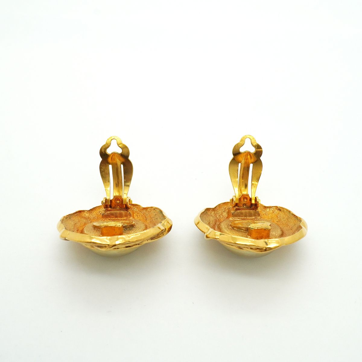 Chanel Earrings Vintage Gold Plated Faux Pearl — view 7