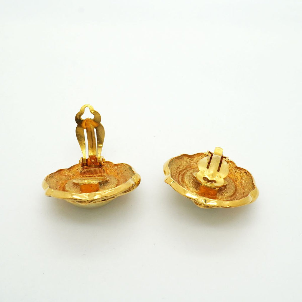 Chanel Earrings Vintage Gold Plated Faux Pearl — view 3