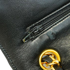 Chanel Shoulder Bag Quilted Lambskin Black Gold — view 8