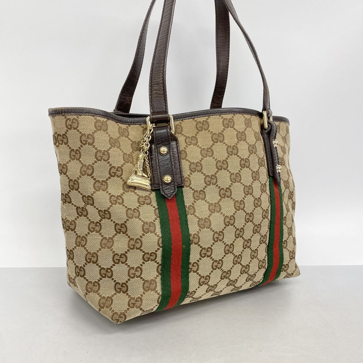 Gucci Tote Bag GG Canvas Beige Champagne Gold — view 2