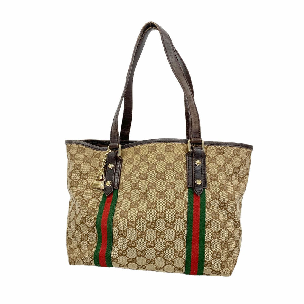 Gucci Tote Bag GG Canvas Beige Champagne Gold