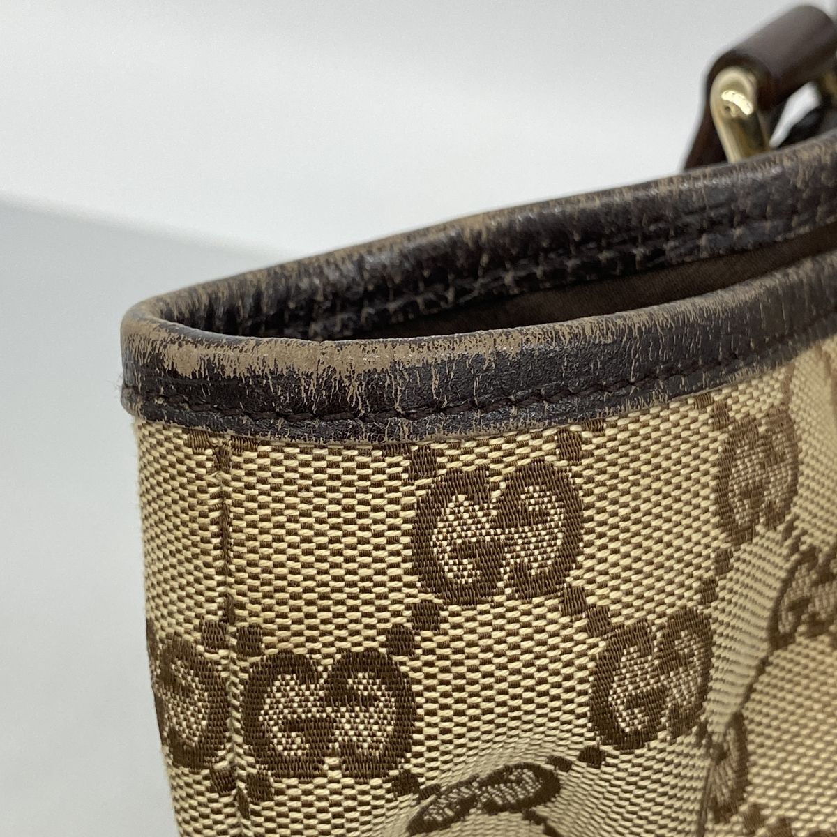 Gucci Tote Bag GG Canvas Beige Champagne Gold — view 6