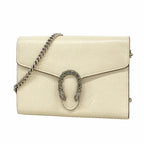 Gucci Wallet on Chain Dionysus Leather White Silver Shoulder Bag