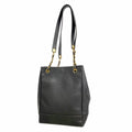Chanel Shoulder Bag Triple Coco Caviar Leather Black Gold
