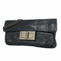Chanel Shoulder Bag 2.55 Leather Black Silver