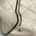 Chanel Chain Tote Bag 2.55 Quilted Leather Ivory Silver — view 8