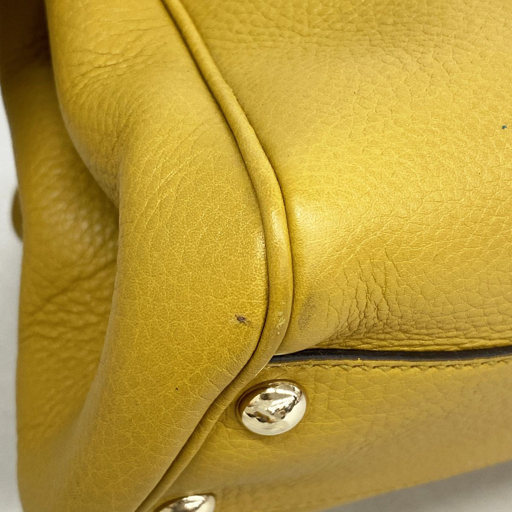 Gucci Handbag Bamboo Leather Yellow Champagne Gold — view 6