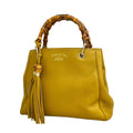 Gucci Handbag Bamboo Leather Yellow Champagne Gold